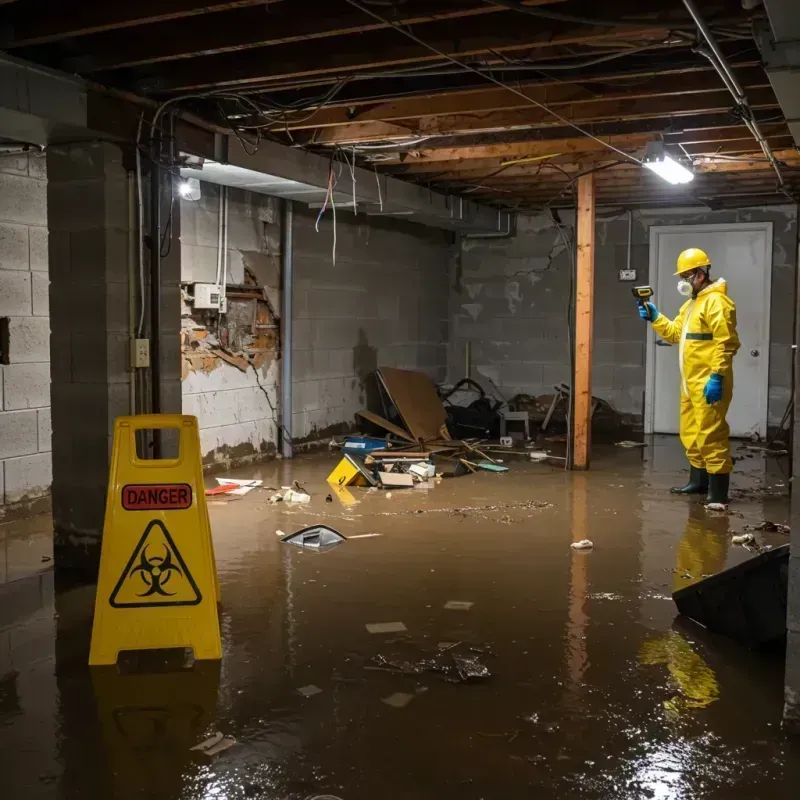 Flooded Basement Electrical Hazard in Huntington Woods, MI Property